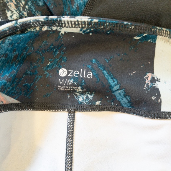 Zella Abstract Pattern Grey Mesh Inset Workout Leggings Size Medium - Picture 5 of 7